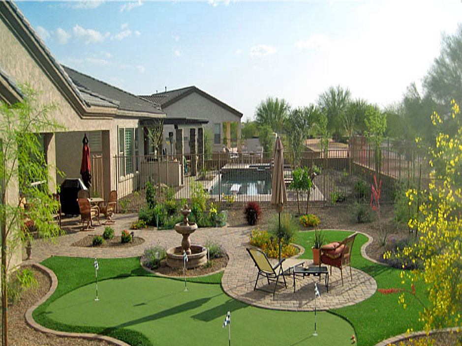 Faux Grass Ak Chin, Arizona Backyard Deck Ideas, Backyard Garden Ideas